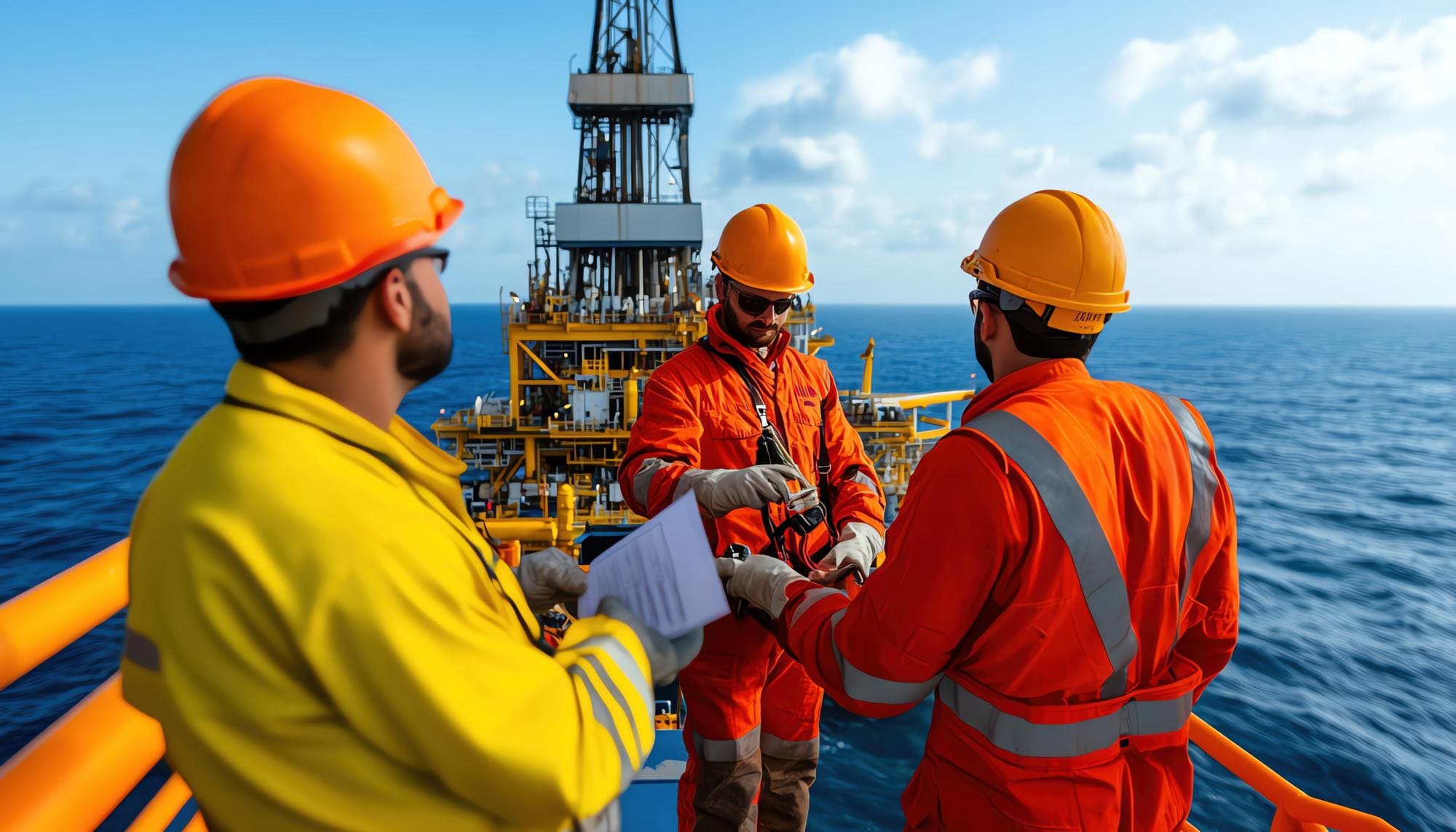 Digital network map connecting offshore platforms and onshore sites